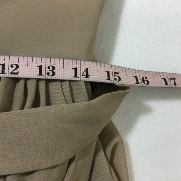 FORMAL SZ 8 M Tan Taupe Brown Faux Wrap Belted Maxi Bridesmaid Dress NEW 0B13 - Picture 5 of 8